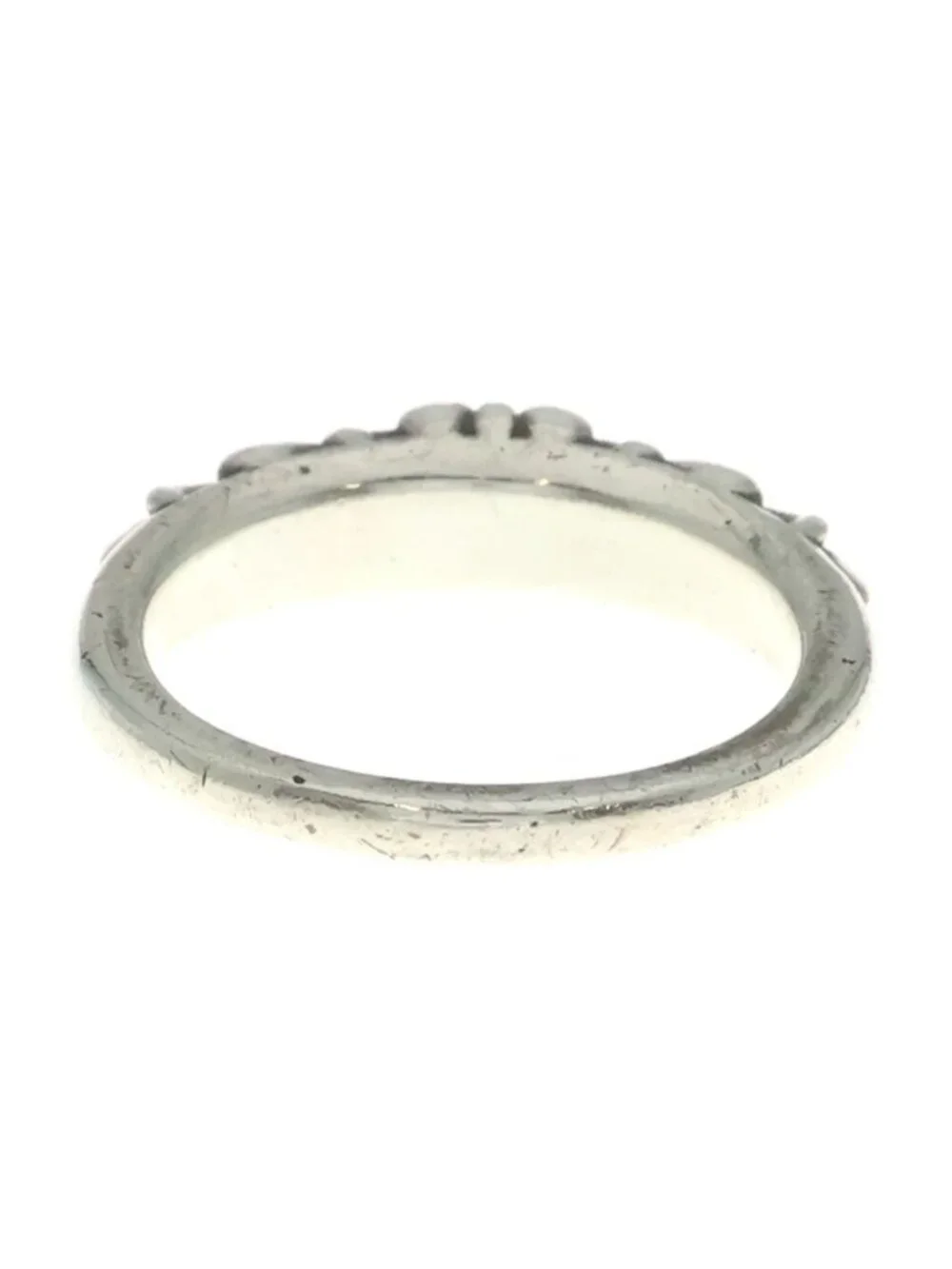 Chrome Hearts Baby Classic Floral Black Sling Silver Ring